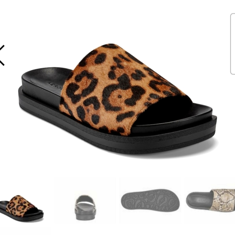 Aerosoles leopard print slip on sandals